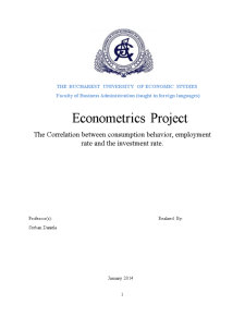 The correlation between consumption behavior, employment rate and the investment rate - Pagina 1