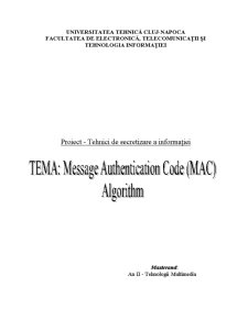 Message Authentification Code - MAC Algorithm - Pagina 1