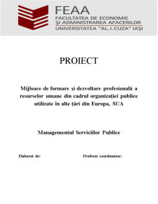 Mijloace de formare și dezvoltare profesională a resurselor umane din cadrul organizației publice utilizate în alte țări din Europa, SUA - Pagina 1