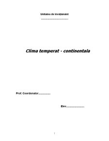Climă Temperat Continentală - Pagina 1