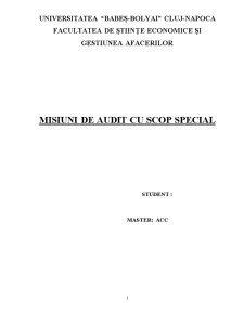 Misiuni de Audit cu Scop Special - Pagina 1