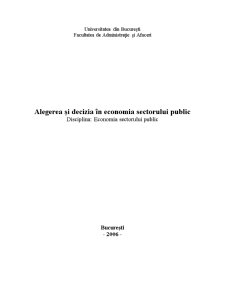 Alegerea și Decizia în Economia Sectorului Public - Pagina 1