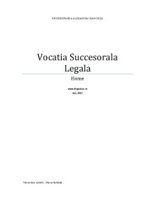 Vocația succesorală legală - Pagina 1