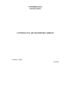 Contractul de Transport Aerian - Pagina 1