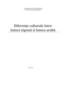 Diferențe Culturale între Lumea Niponă și Lumea Arabă - Pagina 1