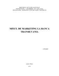 Mixul de marketing la Banca Transilvania - Pagina 1