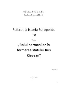 Rolul Normanilor în Formarea Statului Rus Kievean - Pagina 1