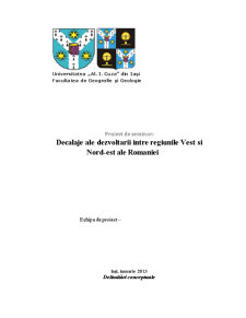 Decalaje ale dezvoltării între regiunile vest și nord-est ale României - Pagina 1