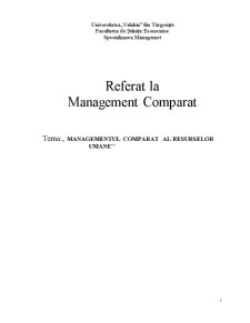 Managementul Comparat al Resurselor Umane - Pagina 1