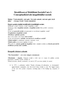 Stratificare și Mobilitate Socială - Pagina 1