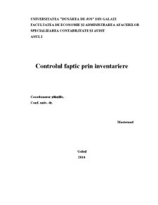 Controlul Faptic prin Inventariere la SC PaulaCosmetics SA - Pagina 1