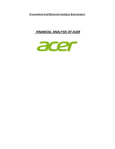 Financial and Economic Analysis of Acer - Pagina 1