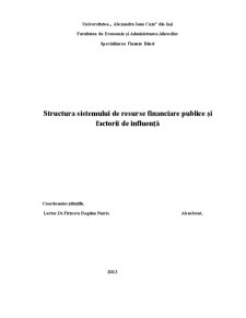 Structura Sistemului de Resurse Financiare Publice și Factorii de Influență - Pagina 1