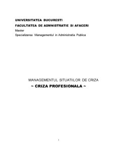 Managementul situațiilor de criză - criza profesională - Pagina 1