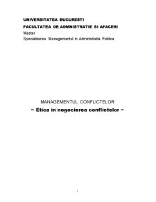 Managementul conflictelor - etică în negocierea conflictelor - Pagina 1