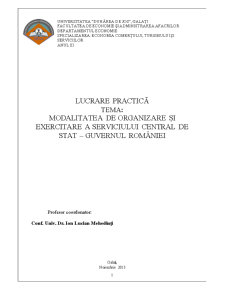 Modalitatea de organizare a guvernului României - Pagina 1