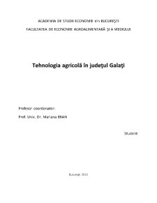 Tehnologia Agricolă în Județul Galați - Pagina 1
