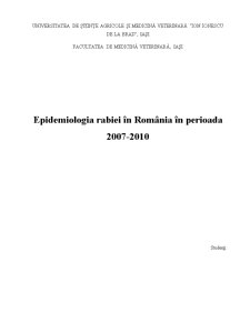 Epidemiologia Rabiei în România în Perioada 2007-2010 - Pagina 1