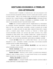 Gestiunea economică a firmelor zoo-veterinare - Pagina 1