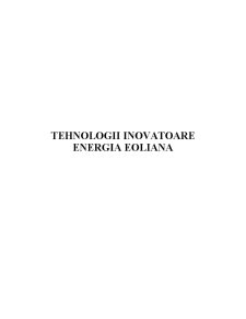 Tehnologii inovatoare - energia eoliană - Pagina 1