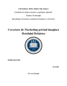 Cercetare calitativă de marketing privind imaginea Hotelului Hefaistos - Pagina 1