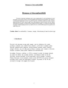 Biomasa și biocombustibilii - Pagina 1