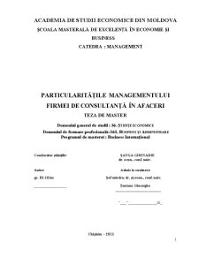 Particularitățile managementului de consultanță în afaceri - Pagina 1