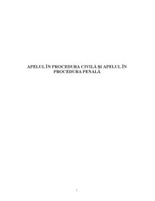 Apelul în procedura civilă și penală - Pagina 1
