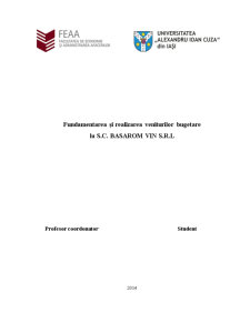 Fundamentarea și Realizarea Veniturilor Bugetare la SC Basarom Vin SRL - Pagina 1