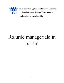 Rolurile Manageriale în Turism - Pagina 1