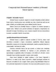Comparație între sistemul bancar românesc și sistemul bancar japonez - Pagina 1