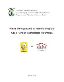 Planul de Organizare al Teambuilding-ului Grup Renault Technologie Roumanie - Pagina 1