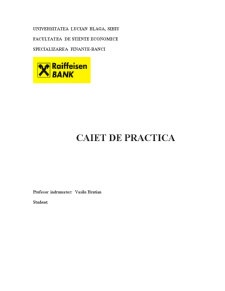 Caiet de practică Raiffeisen Bank - Pagina 1
