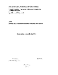 Legislația Secundară a UE - Pagina 1