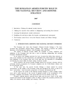 The national security and defense strategy - Pagina 1