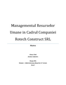 Managementul Resurselor Umane în Cadrul Companiei Rotech Construct SRL - Pagina 1