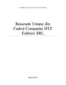 Resursele Umane din Cadrul Companiei DTZ Echinox SRL - Pagina 1