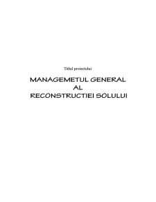 Managemetul general al reconstrucției solului - Pagina 1