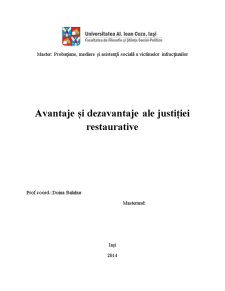 Avantaje și Dezavantaje ale Justiției Restaurative - Pagina 1