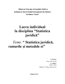Statistică juridică - ramurile și metodele ei - Pagina 1