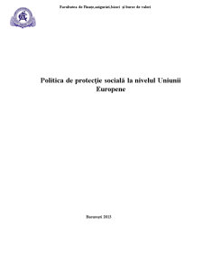 Politica de protecție socială la nivelul UE - Pagina 1