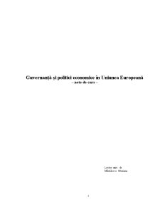 Guvernanță și Politici Economice în Uniunea Europeană - Pagina 1