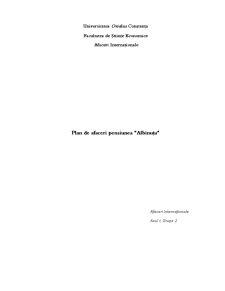 Plan de Afaceri Pensiunea Albinuța - Pagina 1