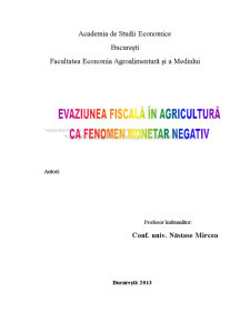 Evaziunea Fiscală în Agricultură - Pagina 1