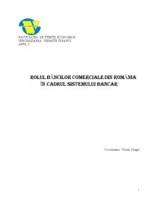 Rolul băncilor comerciale din România în cadrul sistemul bancar - Pagina 1
