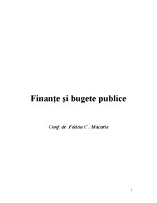 Finanțe și Bugete Publice - Pagina 1