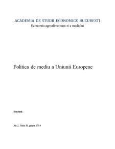 Politică de mediu a Uniunii Europene - Pagina 1