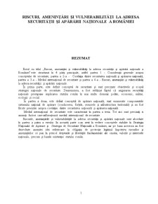 Riscuri, amenințări și vulnerabilități la adresa securității României - Pagina 1