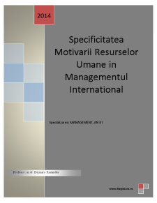 Specificitatea motivării resurselor umane în managementul internațional - Pagina 1