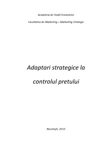 Adaptări strategice la controlul prețului - Pagina 1